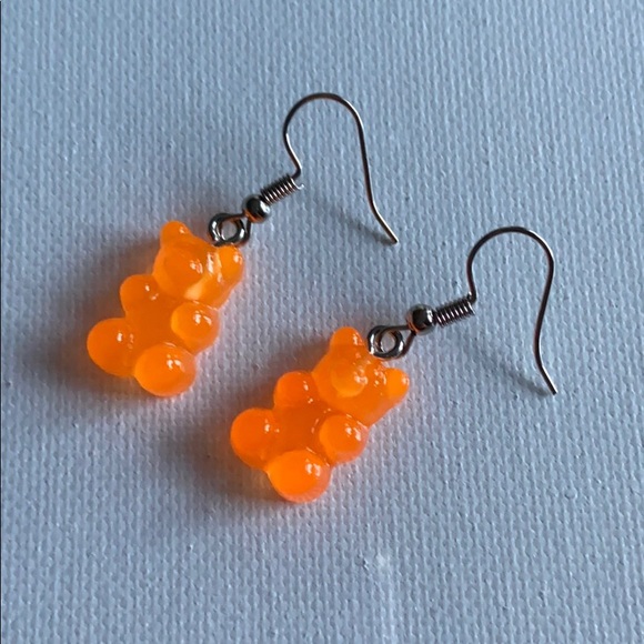 Other - Handmade orange gummy bear dangle earrings